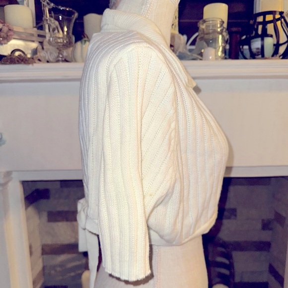 Cider super cropped collared sweater top with a tie back!  NWT. Junior XXL - Picture 2 of 5